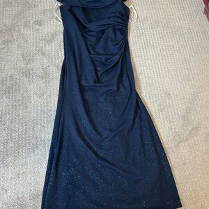 Oleg Cassini Midnight Blue Maxi Dress